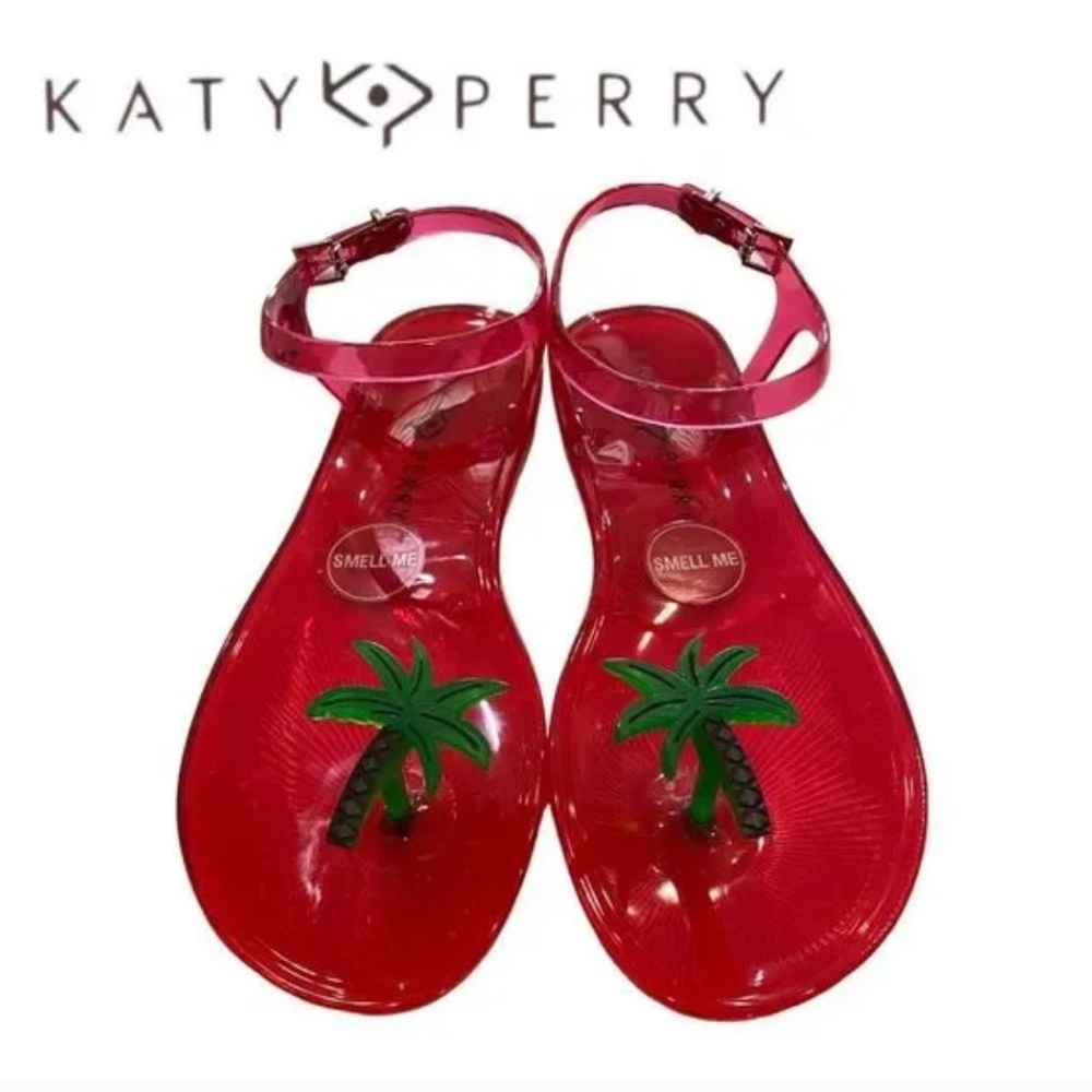 Katy Perry Jelly Sandals Palm Tree Scented big kid size 6
